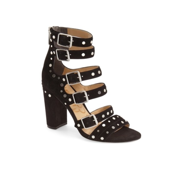 Sam Edelman Shoes - Sam Edelman York Black Studded Suede Heels Sz 9